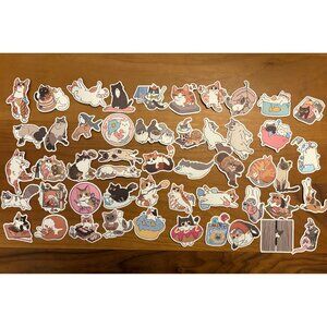 Cats Cartoon Kawaii Artistic Cute Waterproof Vinyl 50 PCS (SKU: 66ST)
